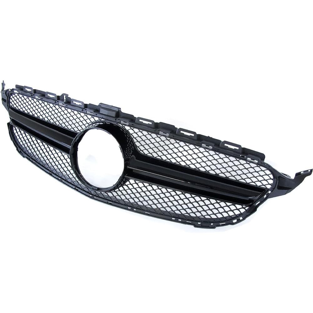 Auto Kühlergrill für Mercedes Benz C Klasse W205 S205 C205 AMG Line 2014-2018, Frontgrill Vordere Stoßstange Grille Wetterfest Kühlergitter Mesh Grill Außen Tuning Zubehör von MINGRUILIHAI