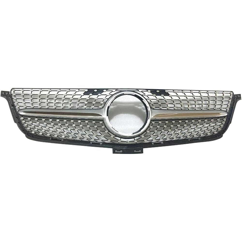 Auto Kühlergrill für Mercedes Benz W166 ML Class GT ML350 ML400 2012-2015, Frontgrill Vordere Stoßstange Grille Wetterfest Kühlergitter Mesh Grill Außen Tuning Zubehör,B/Silver von MINGRUILIHAI