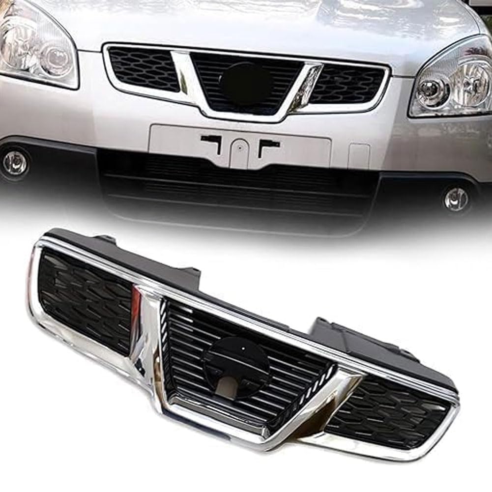 Auto Kühlergrill für Nissan Qashqai 2008-2015, Frontgrill Vordere Stoßstange Grille Wetterfest Kühlergitter Mesh Grill Außen Tuning Zubehör von MINGRUILIHAI