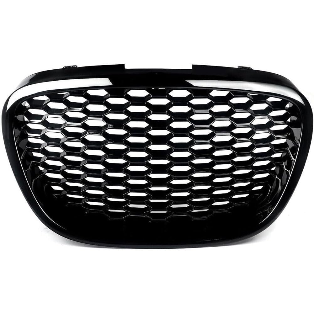 Auto Kühlergrill für Seat Leon Mk2 2006-2010, Frontgrill Vordere Stoßstange Grille Wetterfest Kühlergitter Mesh Grill Außen Tuning Zubehör,A/Glossy black von MINGRUILIHAI