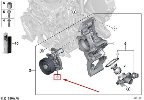 Passend für MINI COOPER F56 Wasserpumpe 8591068 11518591068 von MINI