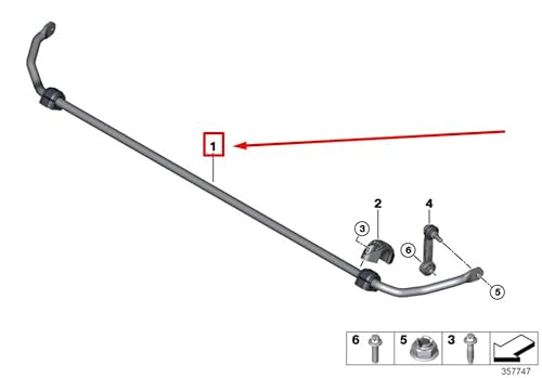 Passend für MINI COUNTRYMAN F60 Hinterachsstabilisator 6853923 33506853923 von MINI