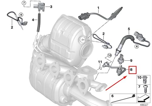 Passend für MINI PACEMAN R61 Abgasdruckrohr 8574964 13628574964 von MINI