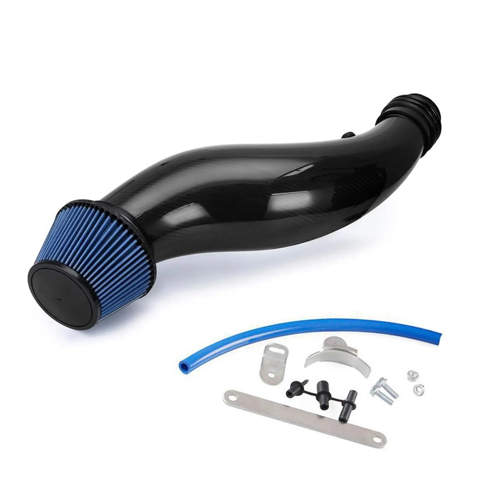 Ansaugschlauch Für Civic 1992-2000 EK EG Mit High Flow Kegel Luftfilter Auto Aluminium Cold Air Intake System Starter Kit Rohr Box Carbon Kanal Luftansaug(Carbon) von MINIKS