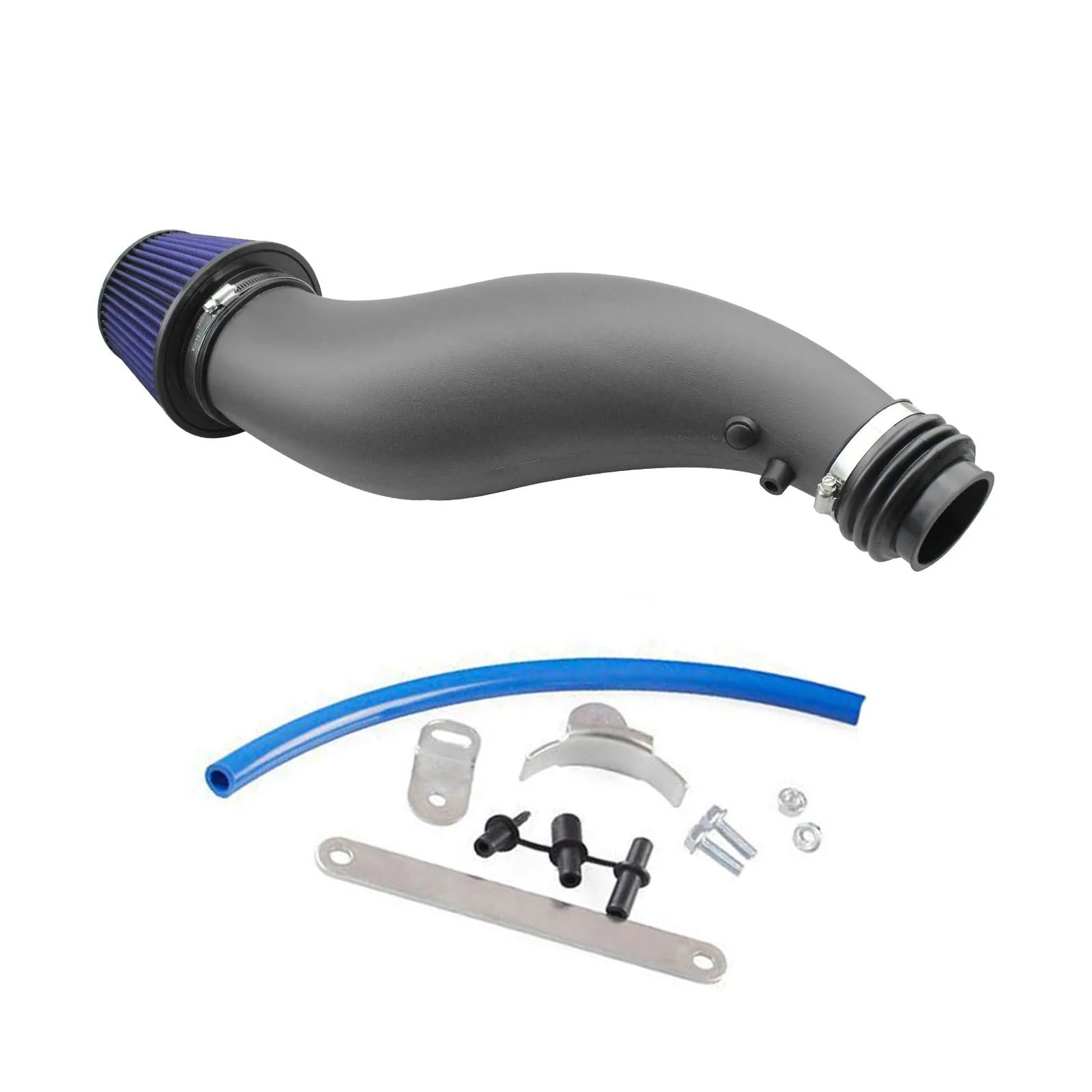 Ansaugschlauch Für Civic 1992-2000 EK EG Mit High Flow Kegel Luftfilter Auto Aluminium Cold Air Intake System Starter Kit Rohr Box Carbon Kanal Luftansaug(Schwarz) von MINIKS