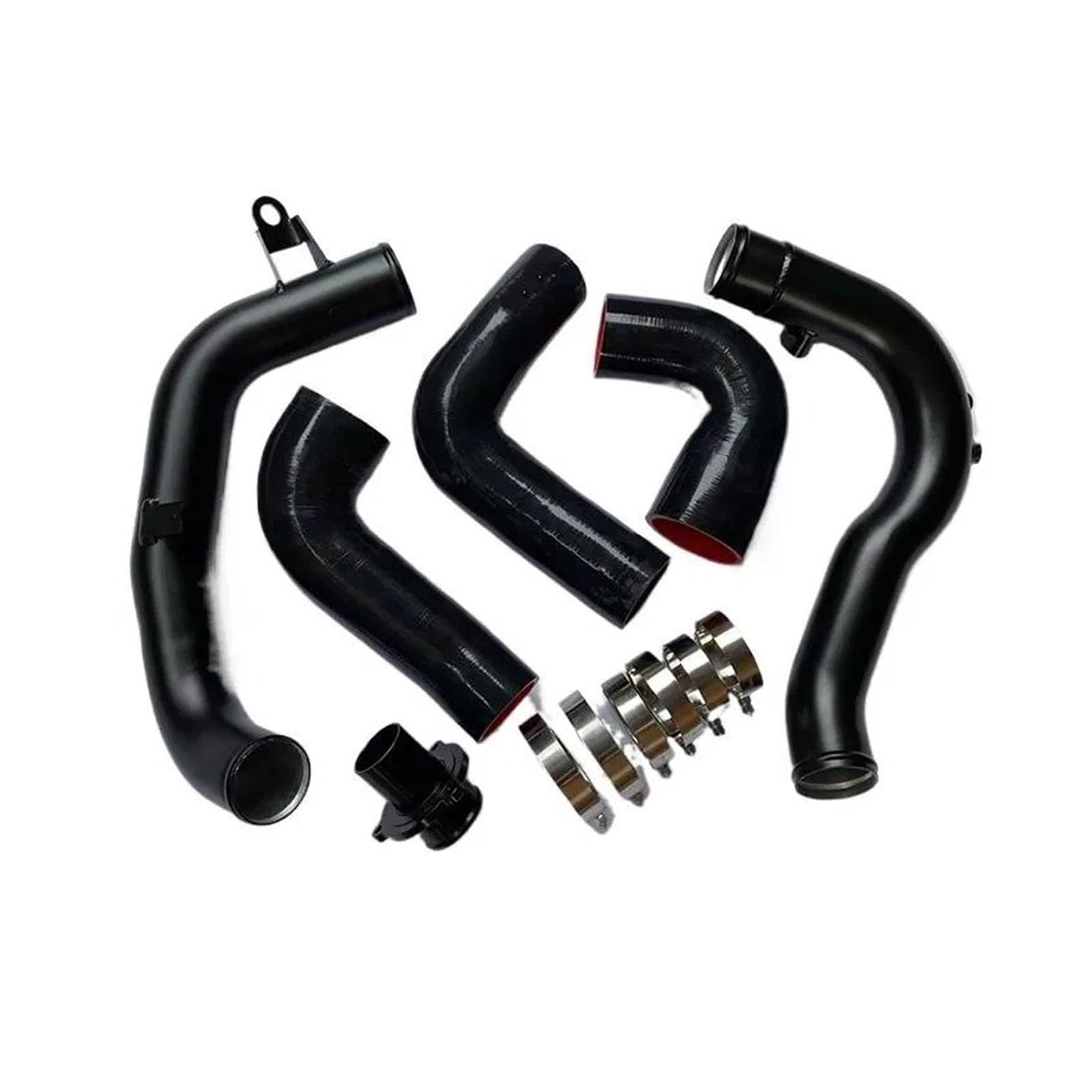 Ansaugschlauch Für Golf R MK7 EA888 TTS Mk38s Für GTI Booster Tube 1,8 T 2,0 T Für TSI Booster Tube Für A3 S3 Turbo MQB KIT Intercooled Booster Tube Luftansaug(Schwarz) von MINIKS