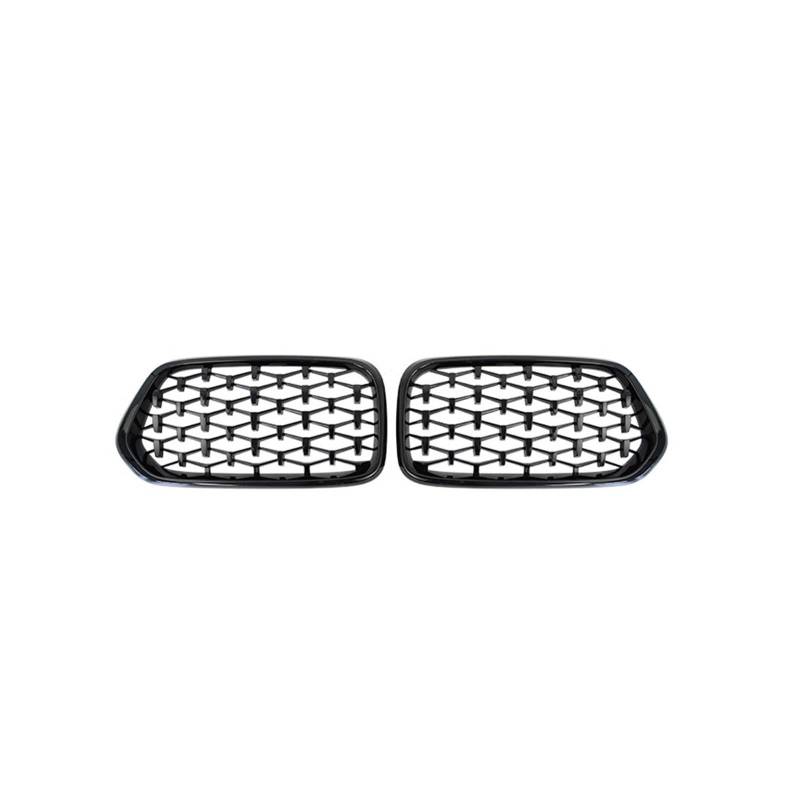 Auto Frontgrill 1 Paar Links Rechts Vorne Diamant Nierengrill Renngitter Glanzschwarz Meteor Style Für X2 F39 2018 2019 2020 2021 Kühlergrill(Schwarz) von MINIKS