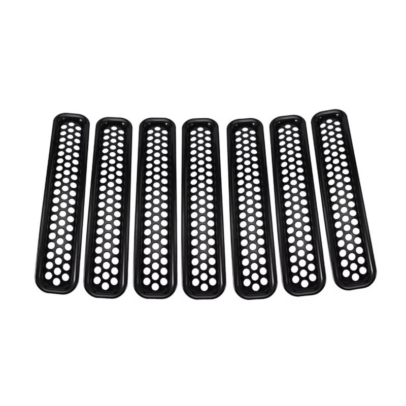 Auto Frontgrill 7 STÜCKE Kühlergrill Zierleisten Frontgrill Hohl Schutzhülle Kits Für Jeep Für Wrangler TJ 1997-2006 Kühlergrill von MINIKS