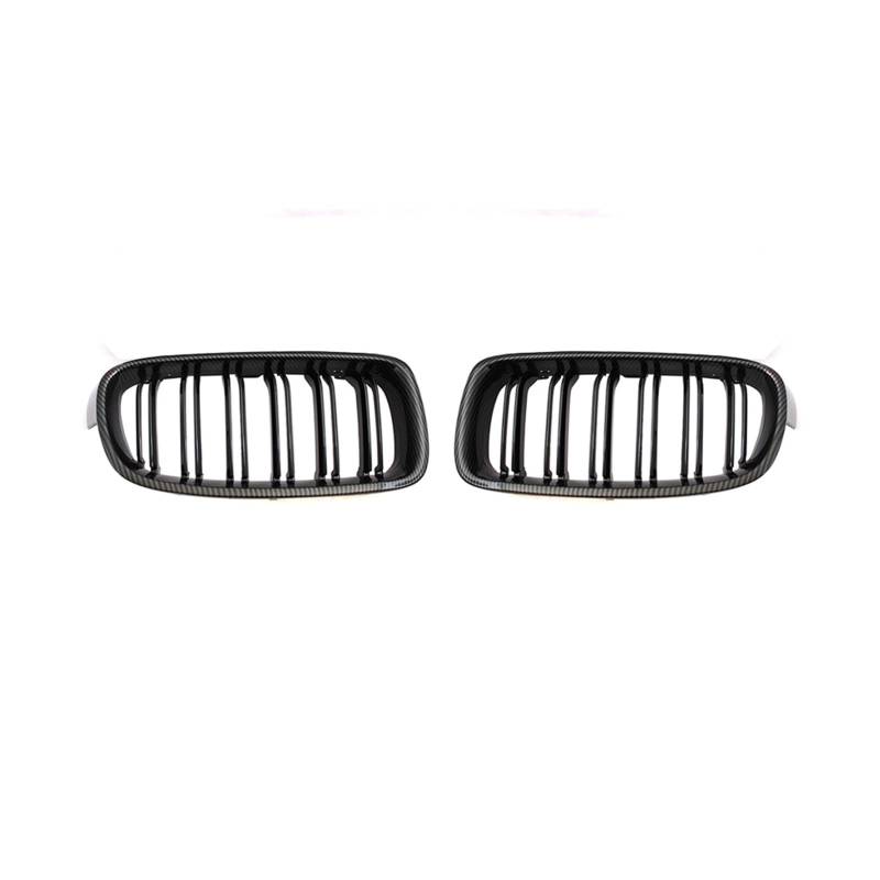 Auto Frontgrill ABS Auto-Styling Niere Kühlergrill Dual Lamellen Kühlergrill Für F30 F31 F35 2012-2018 320i 325i 328i Auto Zubehör Kühlergrill(Double Line Carbon) von MINIKS