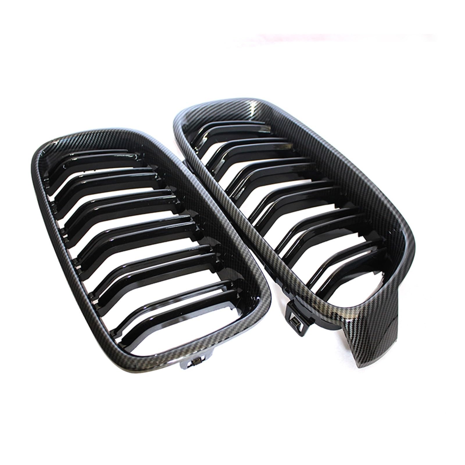 Auto Frontgrill Auto Kühlergrill Racing Front Sport Grill Glanz Schwarz Doppel Lamellen Niere Kühlergrill Für 3-Serie F30 F31 F35 2011 2012 2013 2014 2015-2019 Kühlergrill(Kohlefaser) von MINIKS