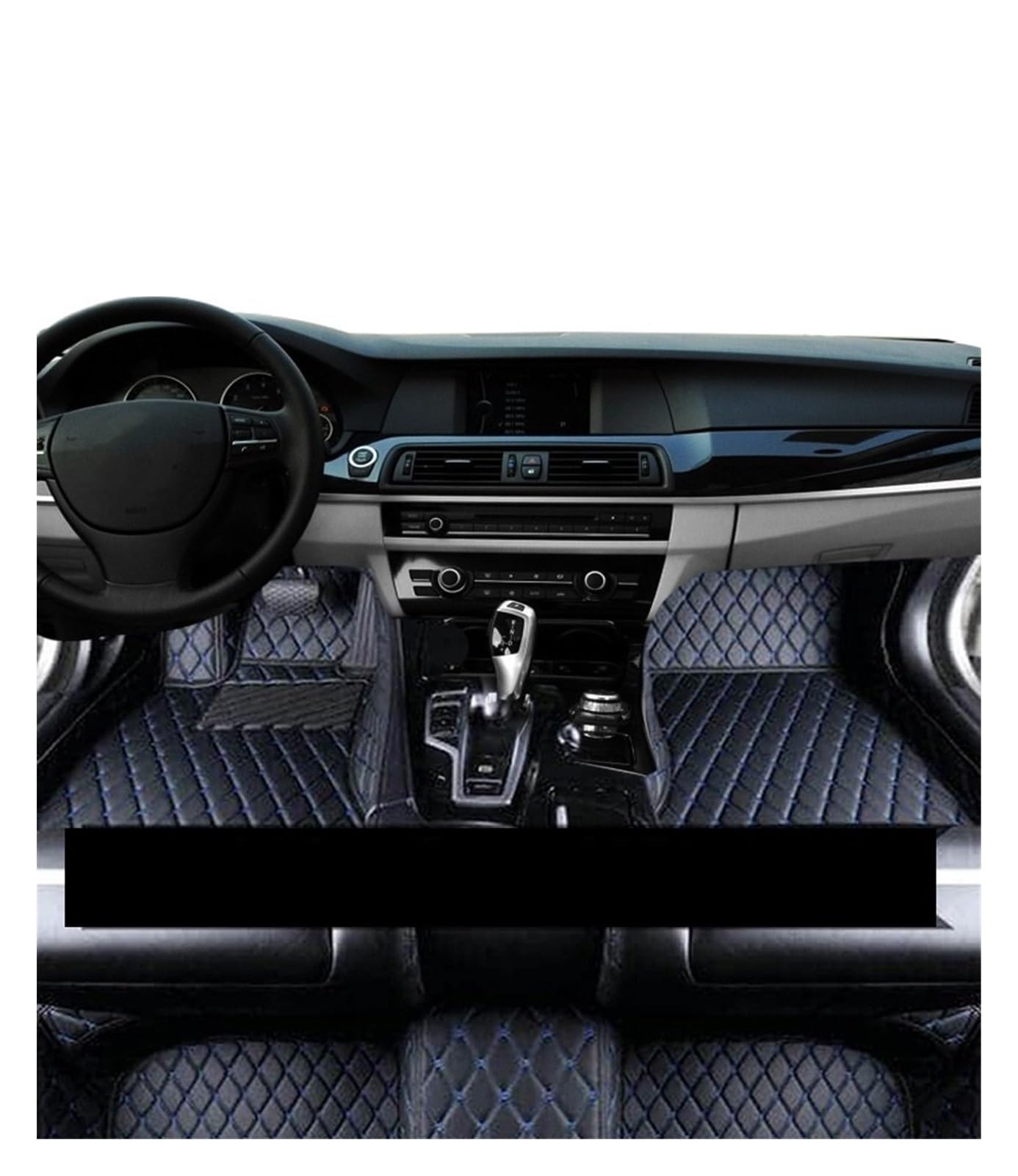 Auto-Fußmatten Automatten für Jaguar für XF X250 2008 2009 2010 2011 2012 2013 2014 2015 Auto-Fußmatten Teppich Ledermatte Pads Innenteile Autozubehör (Farbe: LHD Schwarz Blau) von MINIKS