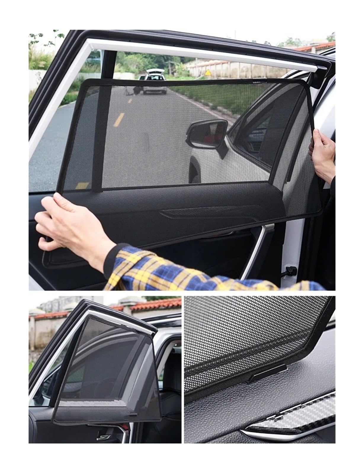 Autofenster Für Cadillac Für CT6 2016-2023 1st Benutzerdefinierte Magnetische Auto Fenster Sonnenschutz Gen Vorhang Mesh Frontscheibe Rahmen Vorhang Auto Sonnenschutz(2PCS Rear) von MINIKS