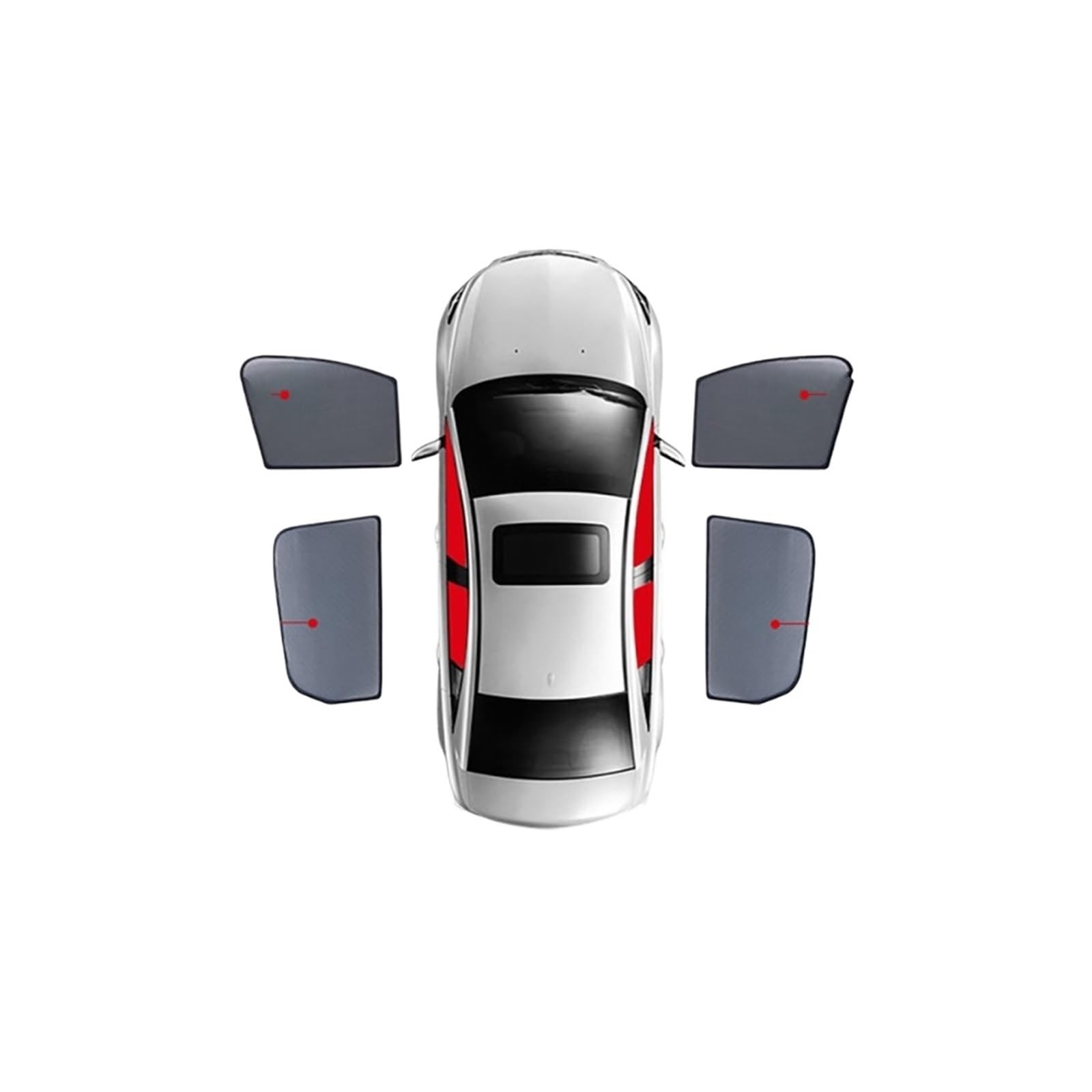 Autofenster Für Hyundai Für Kona Kauai OS 2017-2022 Magnetische Auto Sonnenschutz Visier Frontscheibe Rahmen Vorhang Hinten Seite Fenster Sonnenschutz Schild Auto Sonnenschutz(4PCS Front Rear) von MINIKS