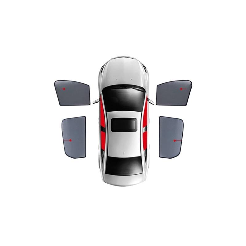 Autofenster Für Hyundai Für Kona Kauai OS 2017-2022 Magnetische Auto Sonnenschutz Visier Frontscheibe Rahmen Vorhang Hinten Seite Fenster Sonnenschutz Schild Auto Sonnenschutz(4PCS Front Rear) von MINIKS