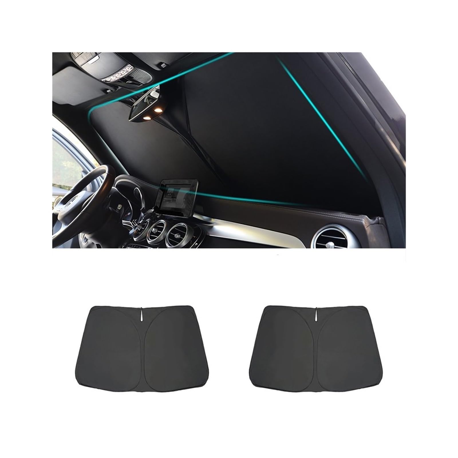 Autofenster Für Hyundai Für Tucson TL 2015-2021 Magnetische Auto Sonnenschutz Schild Vorne Hinten Windschutzscheibe Vorhang Hinten Seite Baby Fenster Visier Auto Sonnenschutz(Front Windshield A) von MINIKS