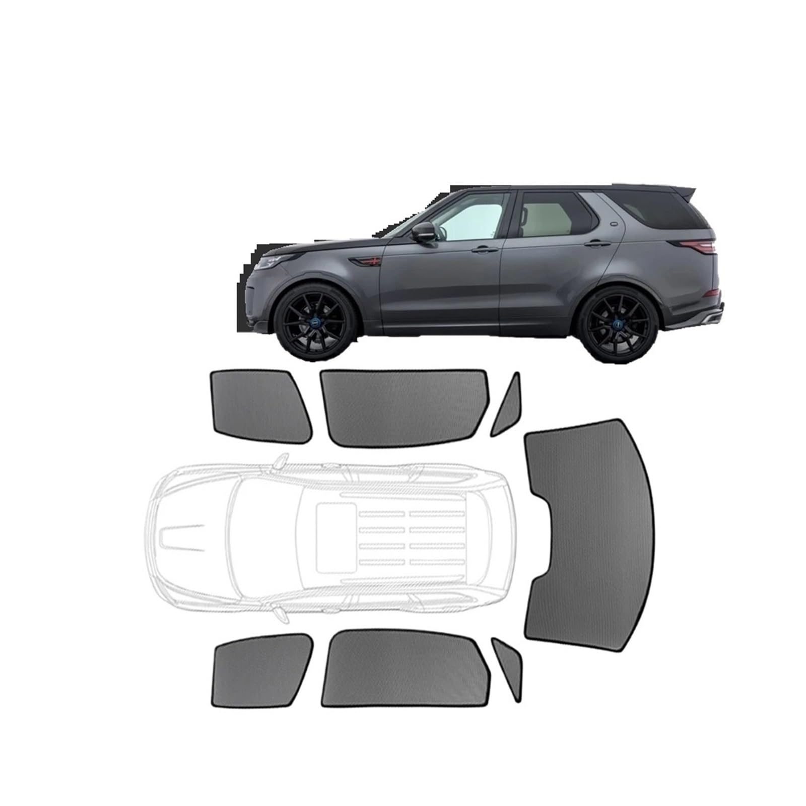 Autofenster Für Land Für Rover Für Discovery 4 2009-2017 Benutzerdefinierte Magnetische Auto Fenster Sonnenschutz Vorhang Mesh Frontscheibe Rahmen Vorhang Auto Sonnenschutz(2PCS Rear) von MINIKS