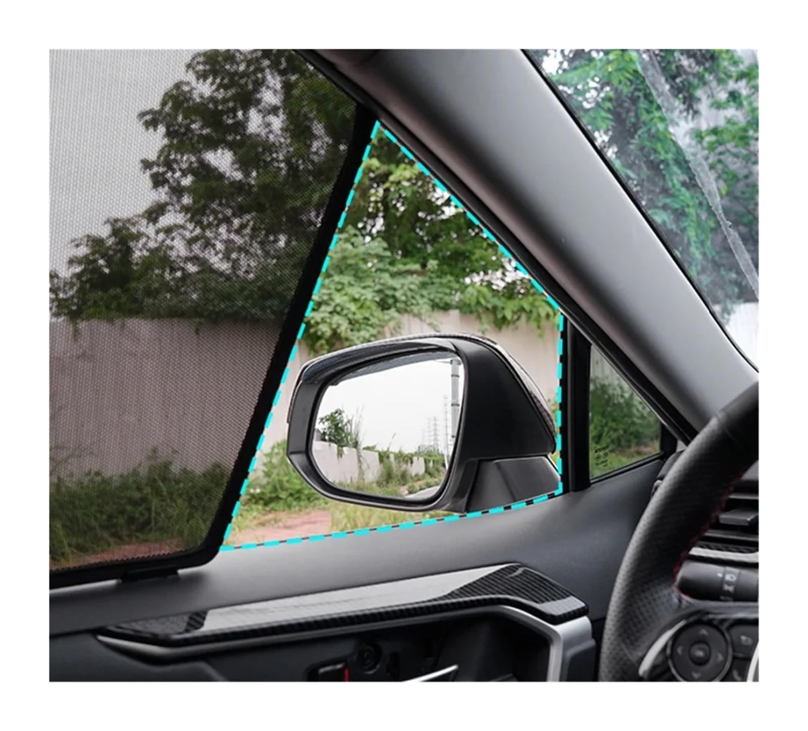 Autofenster Für Toyota Für Land Für Cruiser Prado J120 2002-2009 Benutzerdefinierte Magnetische Autofenster Sonnenschutz SUV Vorhang Mesh Frontscheibe Rahmen Auto Sonnenschutz(2PCS Side Triangle) von MINIKS