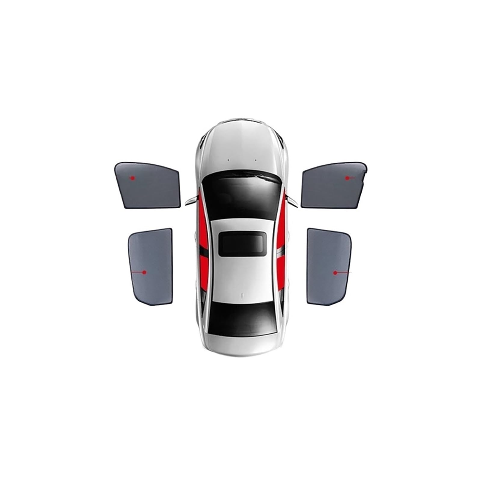 Autofenster Für VW Für Tiguan Für AD 2016-2023 Magnetische Auto Sonnenschutz Schild Frontscheibe Hinten Seite Fenster Sonnenschutz Visier Vorhang Auto Sonnenschutz(4PCS Front Rear) von MINIKS