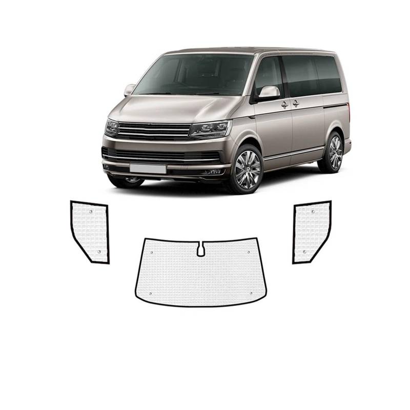 Autofenster Für VW Transporter T5 Caravelle Doubleback LWB 2003~2015 Auto Vollfenster Visier Windschutzscheibe Sonne UV-Schutz Sonnenschirme Auto Sonnenschutz(Front Windows) von MINIKS