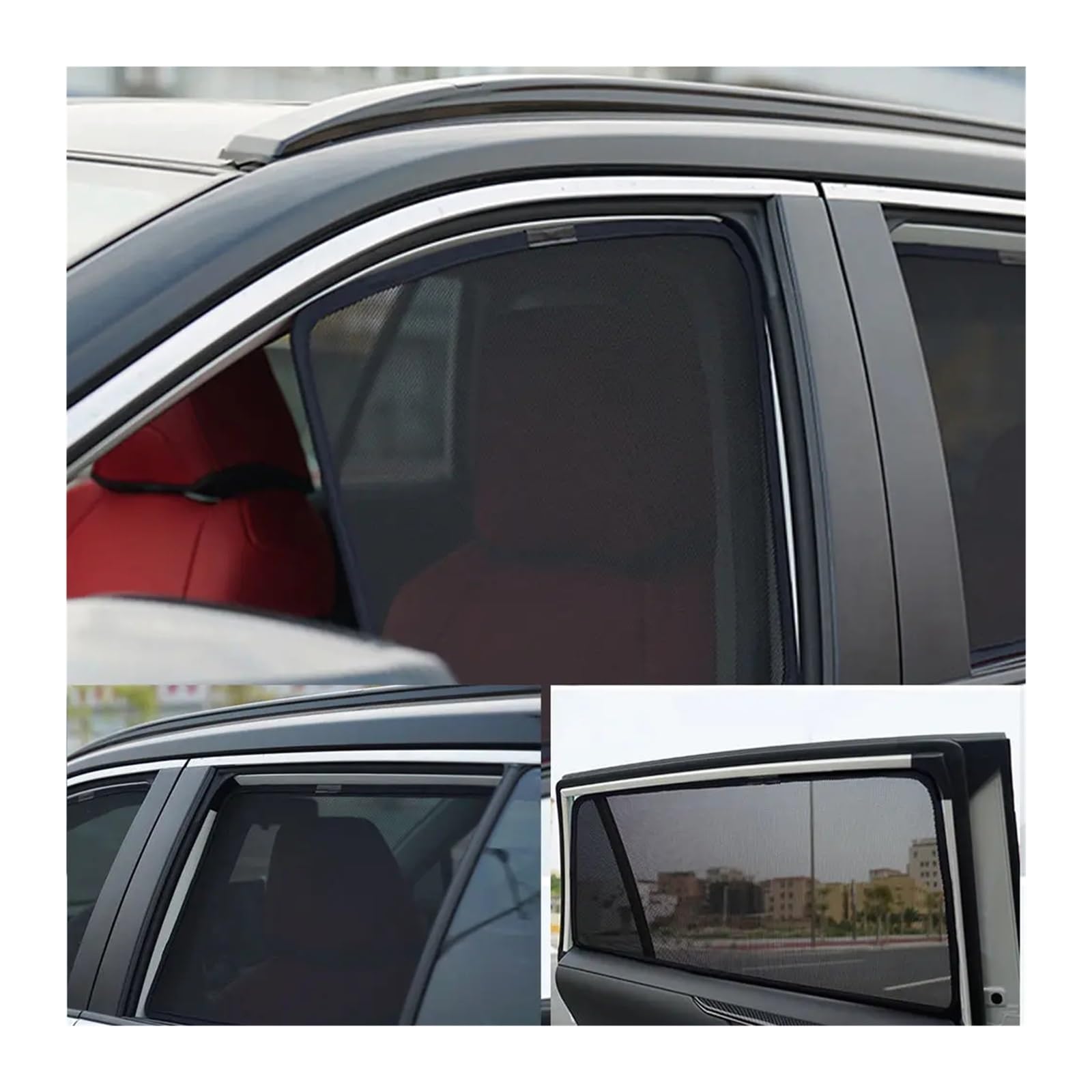 Autofenster Für Volvo Für XC60 2018 2019-2024 XC 60 Magnetische Auto Sonnenschutz Schild Frontscheibe Rahmen Vorhang Hinten Seite Fenster Sonnenschutz Auto Sonnenschutz(Back Windshield) von MINIKS