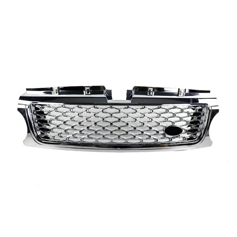 Kühler 1 Stück Frontgrill ABS Auto Styling Mesh Grill Zubehör Für Land Für Rover Für Range Für Rover Für Sport L320 2010 2011 2012 2013 Kühlergrill(Plating Silver) von MINIKS