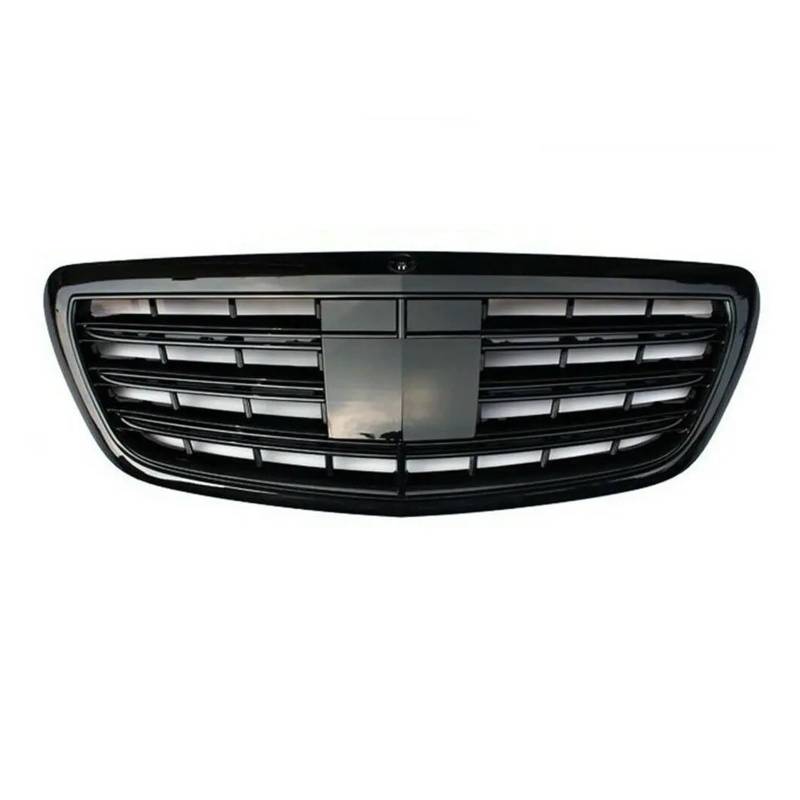 Kühler Auto Front Stoßstange Racing Grill Für Benz Für S-Klasse W222 S300 S400 S500 S65 2014-2020 Schwarz Chrom Frontgrill Kühlergrill(Schwarz) von MINIKS