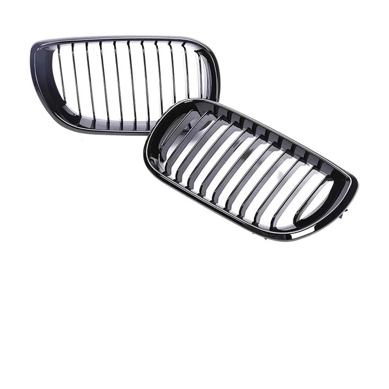 Kühler Auto-Frontstoßstangen-Nierengrill 2/4-Türer Hauben-Nieren-Renngrill Autozubehör Für E46 2002-2006 3er-Serie Schwarz Glänzend Kühlergrill(2 Single Gloss Black) von MINIKS