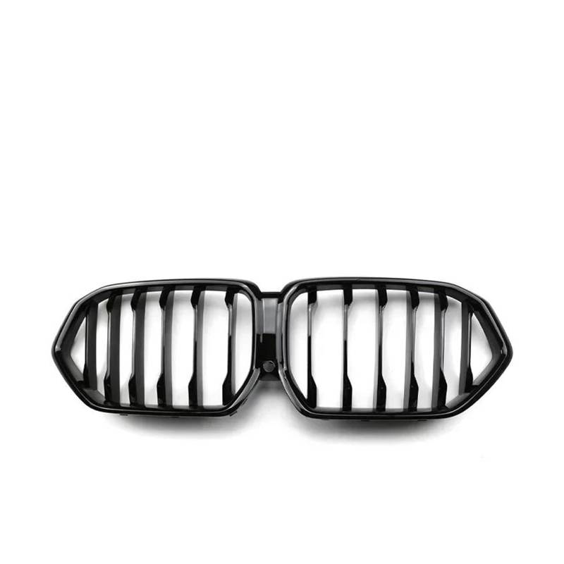 Kühler Auto Zubehör Für X6 Serie G06 2019-2023 Auto Vorderen Stoßfänger Niere Grill Einzigen Doppel Lamellen ABS Ersatz Racing Grille Kühlergrill(Single Gloss Black) von MINIKS