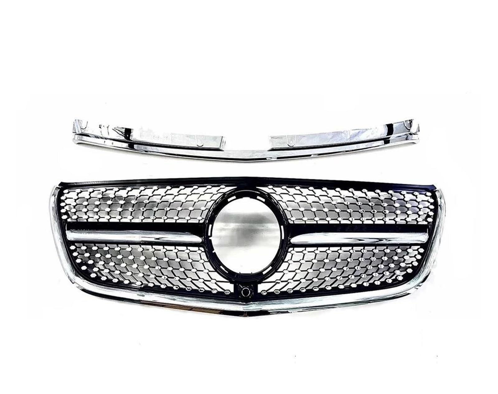 Kühler Diamant Für GTR Für GT Stil Front Kühlergrill Einlassgrill Für Benz Für Vito W447 2015-2023 Tuning Zubehör Mittleres Mesh Gitter Kühlergrill(15-19 D Black) von MINIKS