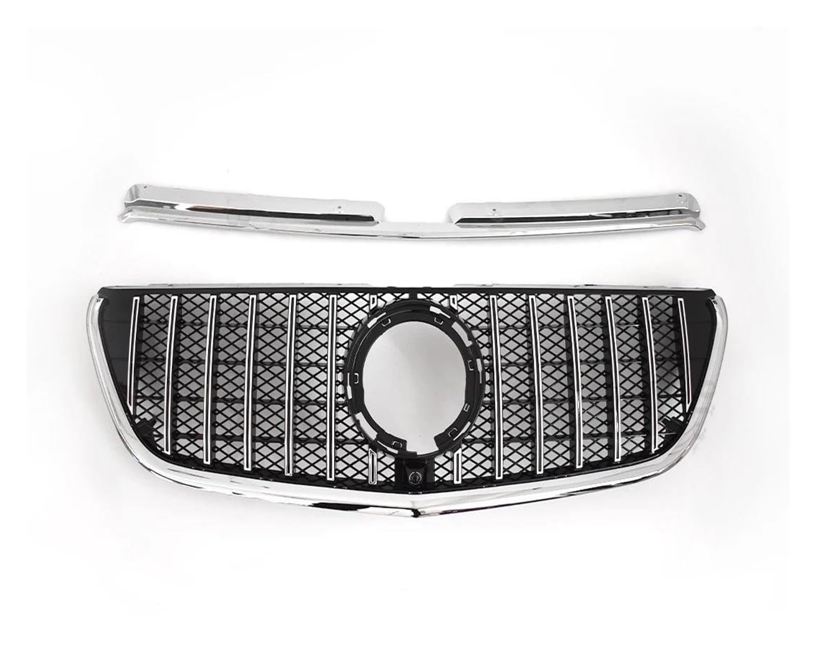 Kühler Diamant Für GTR Für GT Stil Front Kühlergrill Einlassgrill Für Benz Für Vito W447 2015-2023 Tuning Zubehör Mittleres Mesh Gitter Kühlergrill(20-23 G Silvery) von MINIKS