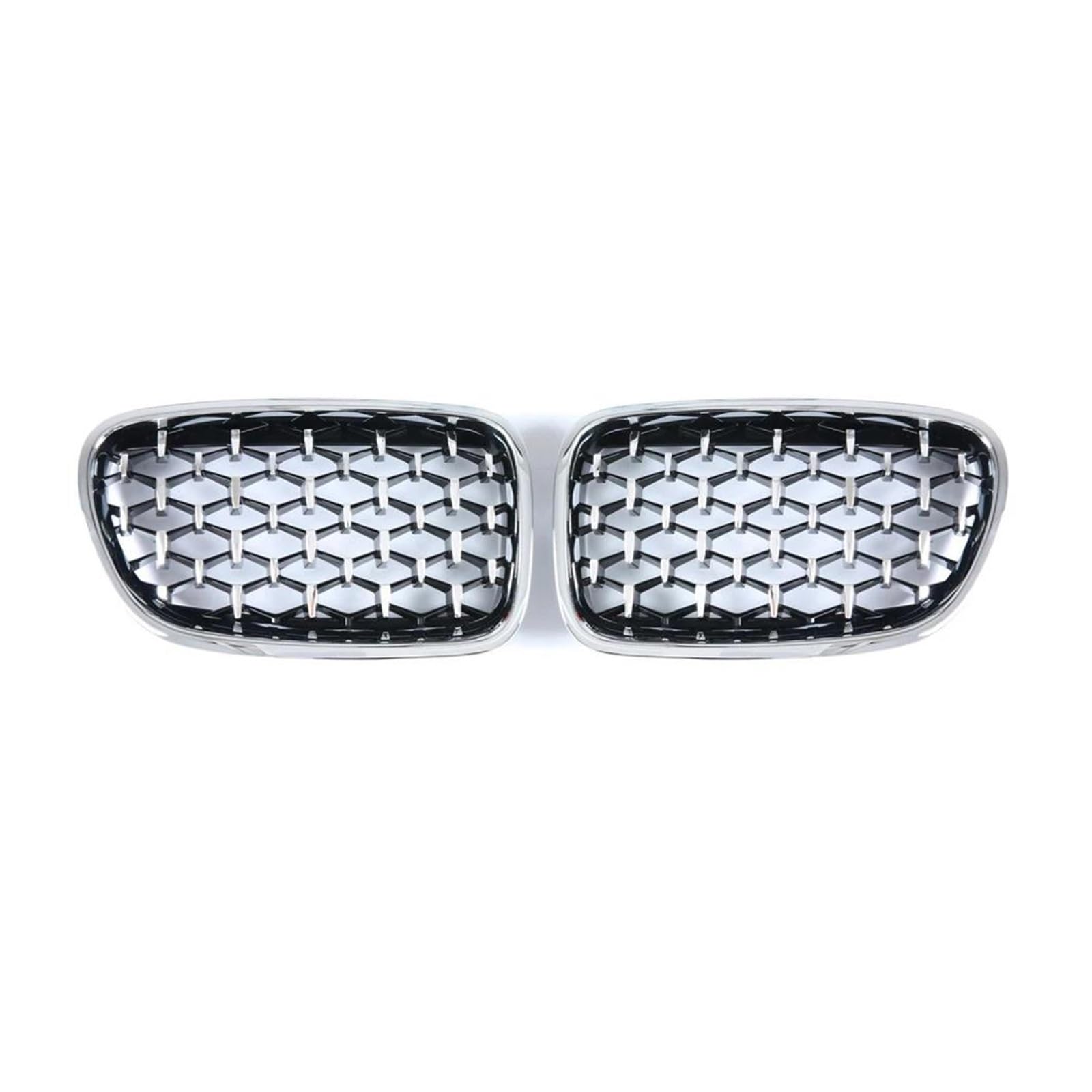 Kühler EIN Paar Für 5 Series GT F07 528i 535i 550i 2009-2017 Frontstoßstange Nierengitter Auto Styling Diamantgrill Kühlergrill(All Silver) von MINIKS