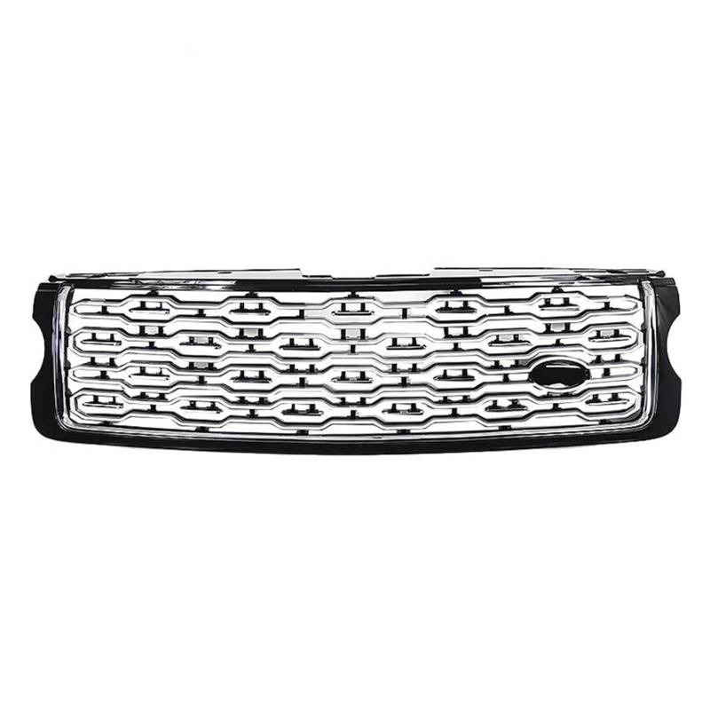 Kühler Frontstoßstangengrill Für Land Für Rover Für Range Für Rover Für Vogue SVA 2013-2017 L405 Auto Obere Stoßstangenhaube Mesh-Gitter Kühlergrill(Black Silver) von MINIKS