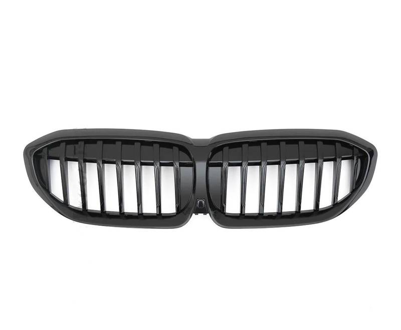 Kühler Für 3 G20 G21 2019 2020 2021 2022 318i 320i 320d 330i 340i 340d Sport Front Kühlergrill Nierengrill Tuning Mesh Kühlergrill(A Glossy Black) von MINIKS