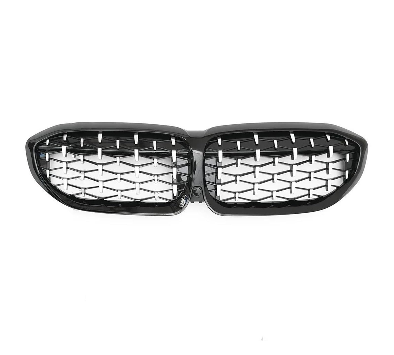 Kühler Für 3 G20 G21 2019 2020 2021 2022 318i 320i 320d 330i 340i 340d Sport Front Kühlergrill Nierengrill Tuning Mesh Kühlergrill(Diamond Silvery) von MINIKS