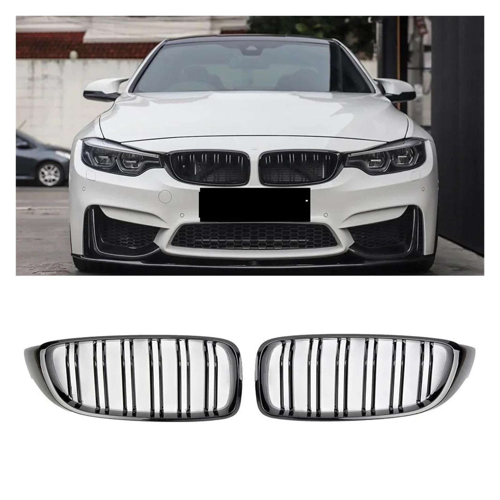 Kühler Für 4er 428i 440i 435i 2013+ Carbon Fiber F32 Nierengrill F33 F36 F80 M3 F82 M3 F83 M4 ABS Frontstoßstange Racing Grill Kühlergrill von MINIKS