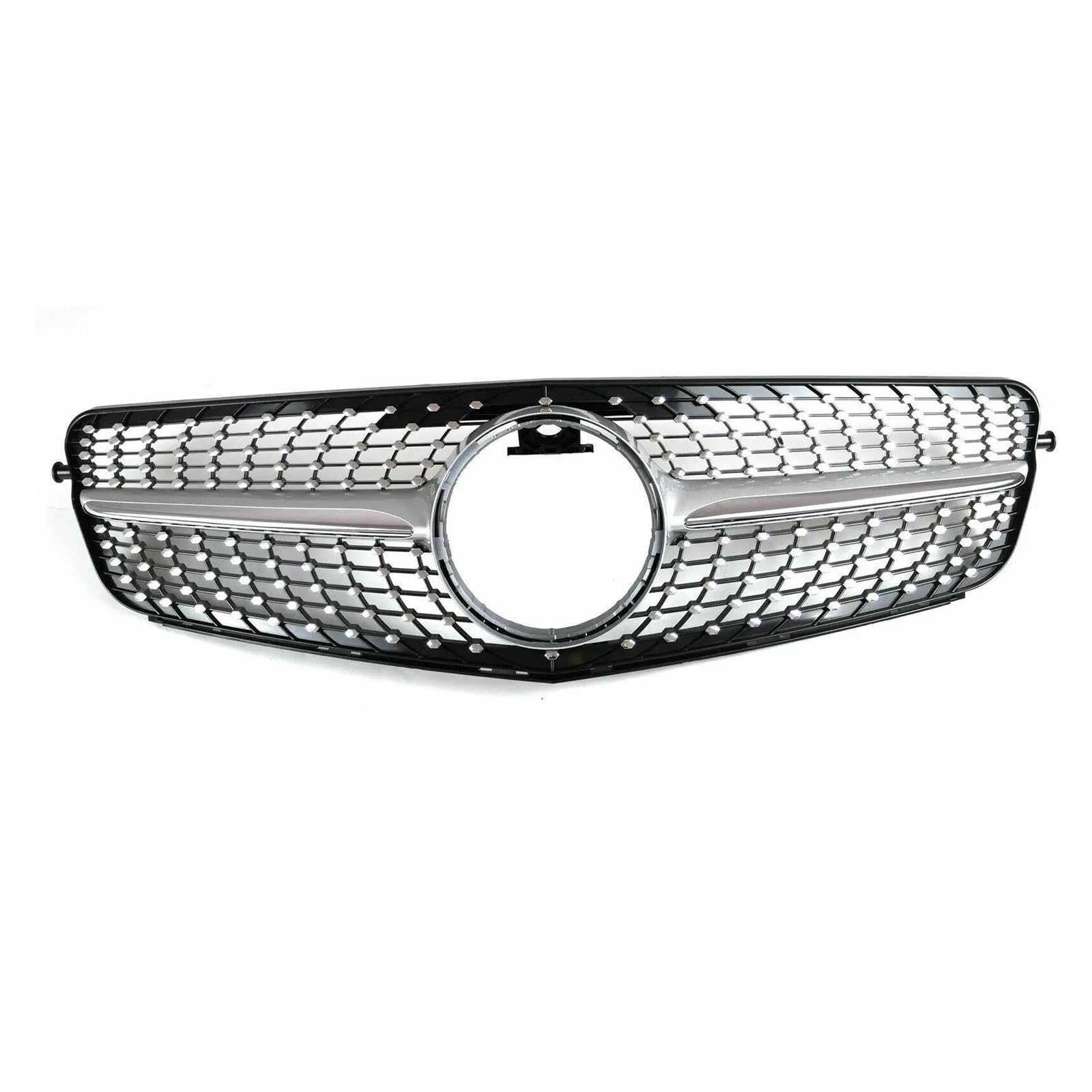 Kühler Für Benz C Klasse W204 2007-2014 C180 C200 C250 C300 C43 Front Stoßstange Kühlergrill Haube Grill GT Diamant Tuning Kühlergrill(Diamond Silver) von MINIKS