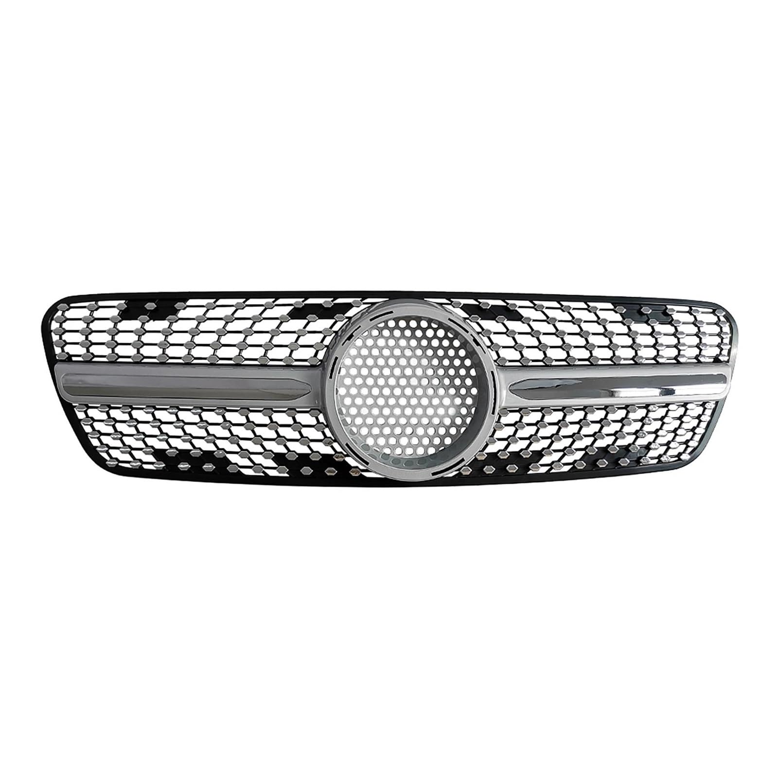 Kühler Für Benz ML Klasse W163 1999-2004 Auto Kühlergrill Ersatz Stoßstange Haube Mesh Grill Kühlergrill(Silber) von MINIKS