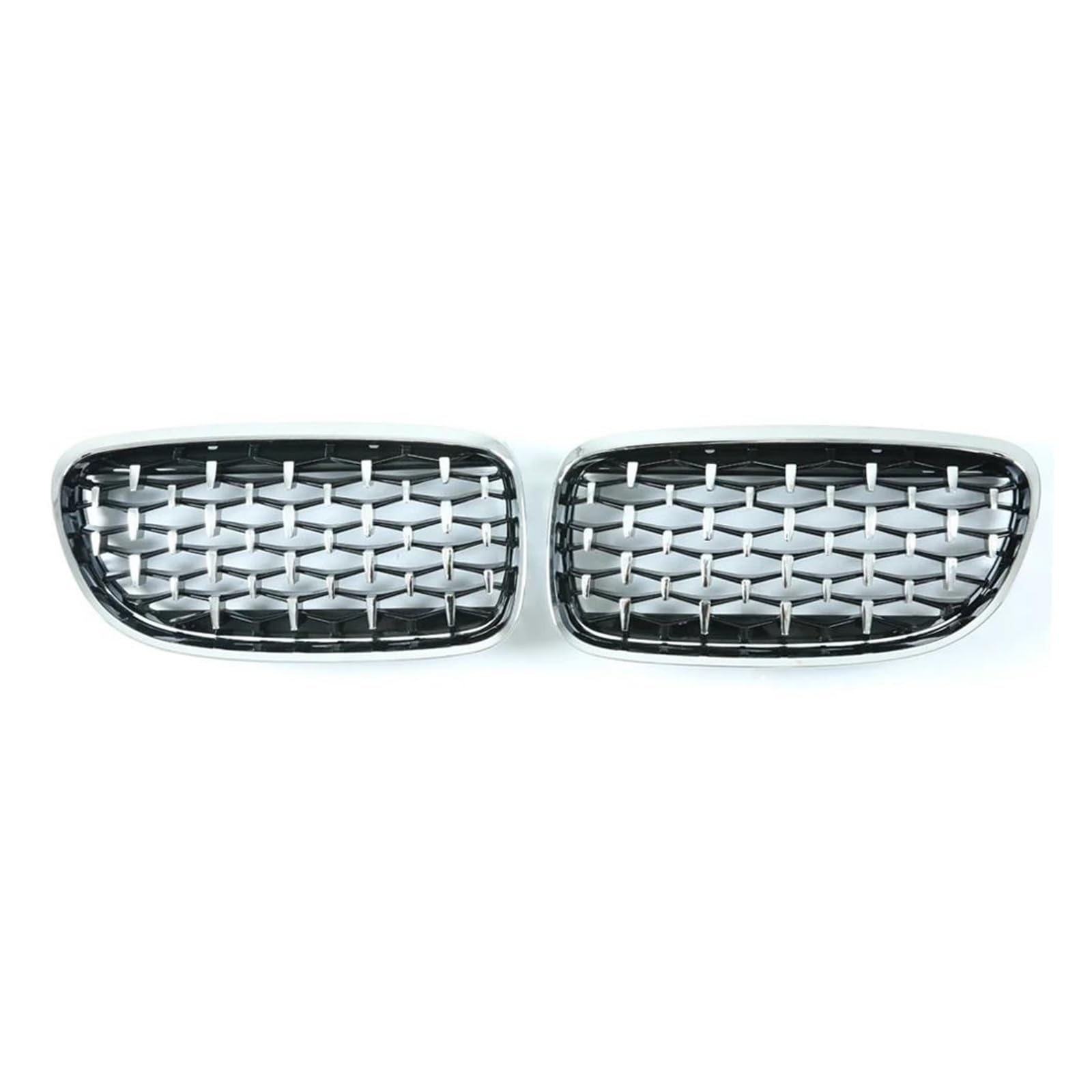 Kühler Für E90 E91 318i 320i 325i 3er-Serie 2005–2012 Front-Nieren-Ersatzgitter EIN Auto-Renngrill Im Diamant-Stil Kühlergrill(All Silver 09-12) von MINIKS