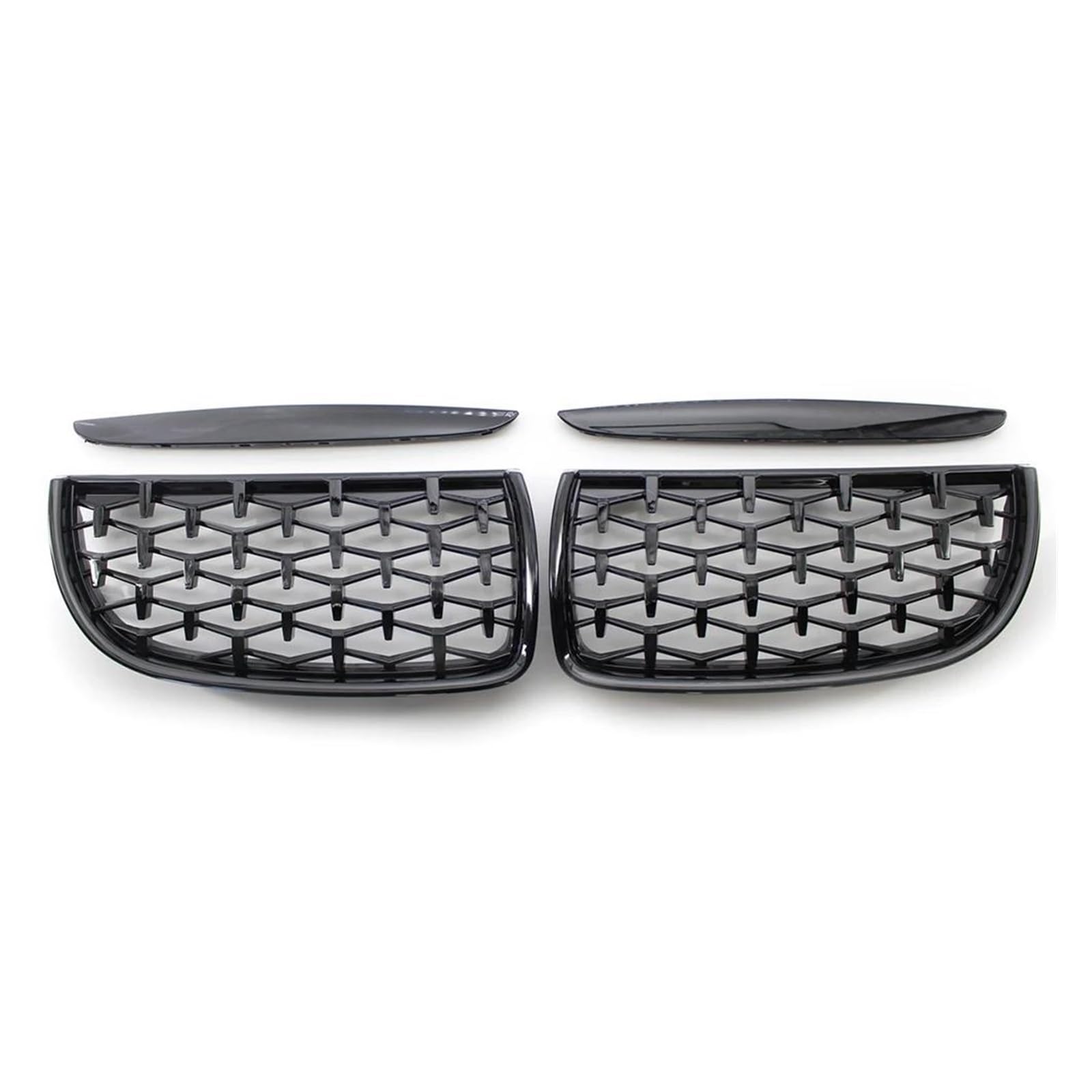 Kühler Für E90 E91 318i 320i 325i 3er-Serie 2005–2012 Front-Nieren-Ersatzgitter EIN Auto-Renngrill Im Diamant-Stil Kühlergrill(Black 05-08) von MINIKS