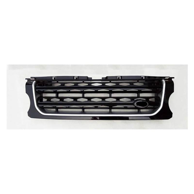 Kühler Für Land Für Rover Für Discovery 4 LR4 2010 2011 2012 2013 L319 Glänzend Schwarz ABS Front Mesh Grille Auto Styling Racing Grills Kühlergrill(Black Silver) von MINIKS