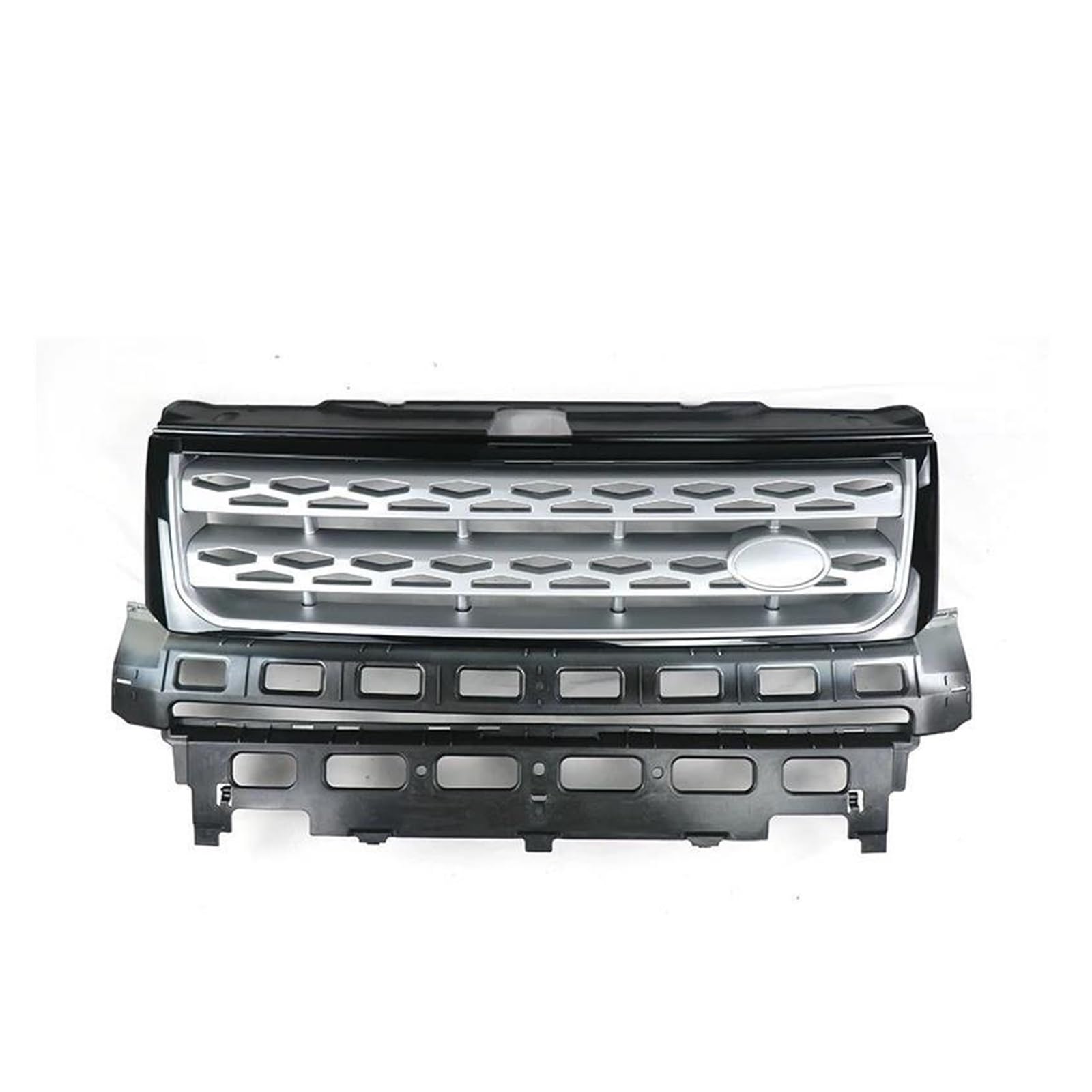 Kühler Für Land Für Rover Für Freelander 2 LR2 2010 2011 2012 2013 2014 2015 2016 Autozubehör ABS Frontgrill Stoßfänger Mesh Grill Kühlergrill(Black Silver Silver) von MINIKS