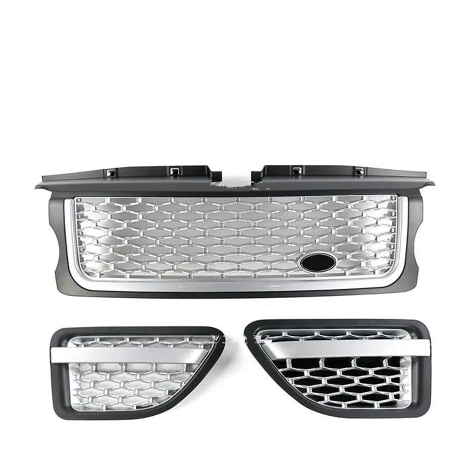 Kühler Für Land Für Rover Für Range Für Rover Für Sport 2005-2009 L320 ABS Auto-Styling Auto Frontstoßstangengrill Grillgitter Für Autokühler Kühlergrill(Gray Sliver Set) von MINIKS