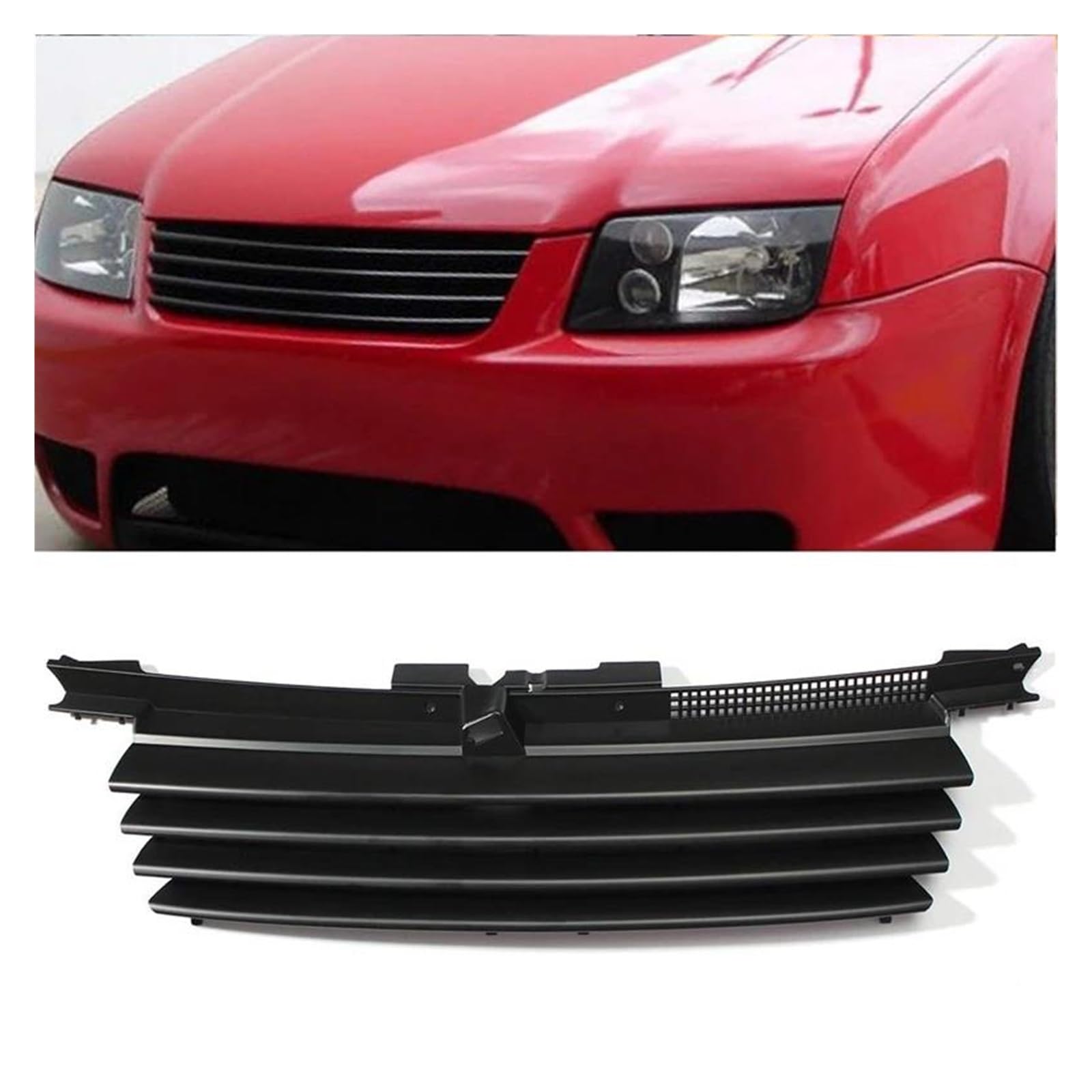 Kühler Für VW Für Jetta Für Bora MK4 1999-2004 1J5853655C Auto Front Hood Grille Schwarz Auto Grill Matt Schwarz Kühlergrill von MINIKS