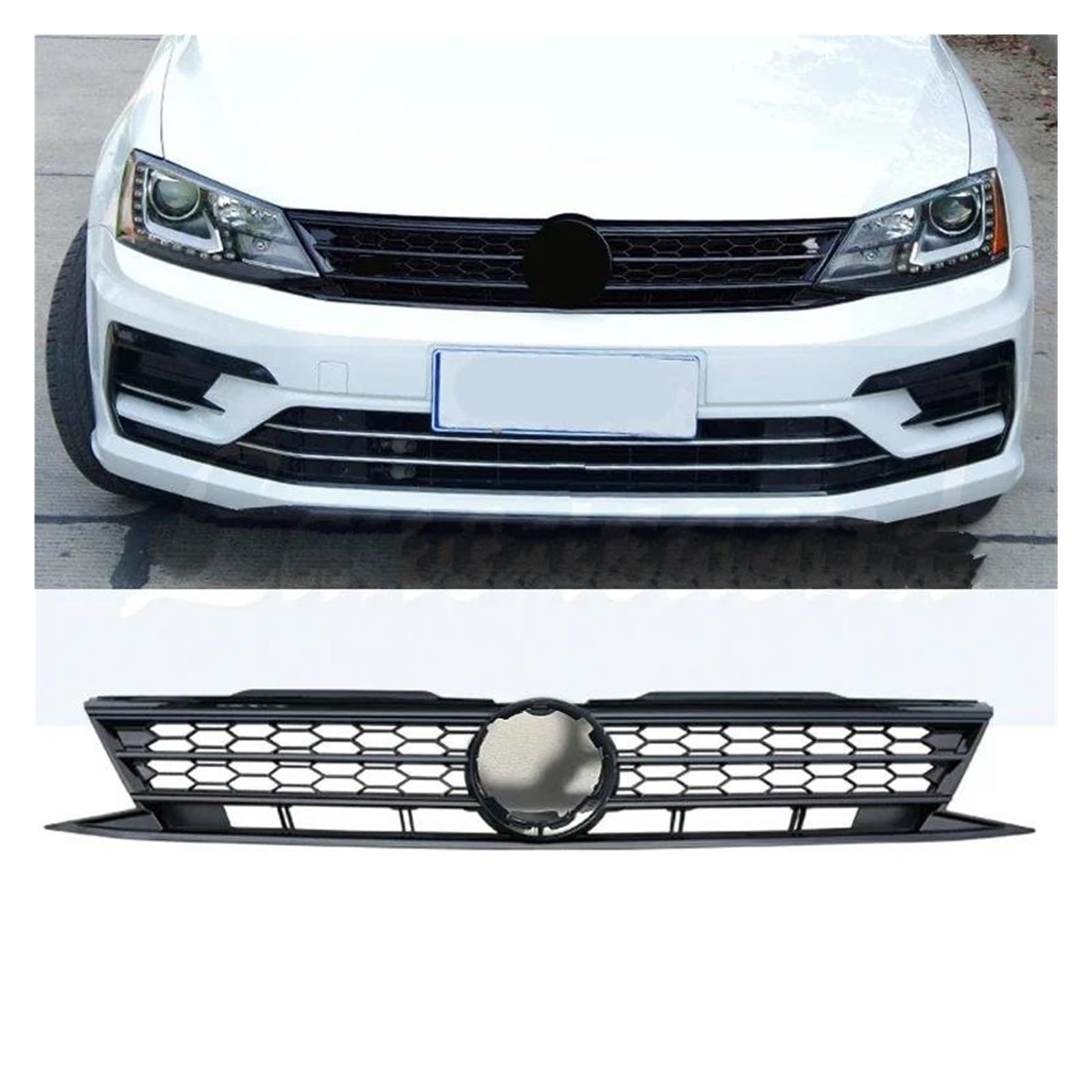 Kühler Für VW Für Jetta MK6 2015 2016 2017 Auto Mithelfer Ersatz ABS Grill Front Upper Kühlergrill Kühlergrill(D) von MINIKS