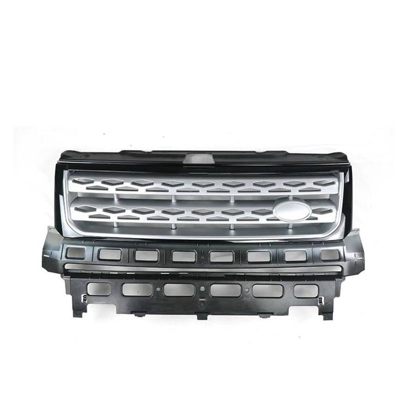 Kühler Kühlergrill Stoßstange Mesh Grill Autozubehör ABS Für Land Für Rover Für Freelander 2 LR2 2010 2011 2012 2013 2014 2015 2016 Kühlergrill(Black Silver Silver) von MINIKS