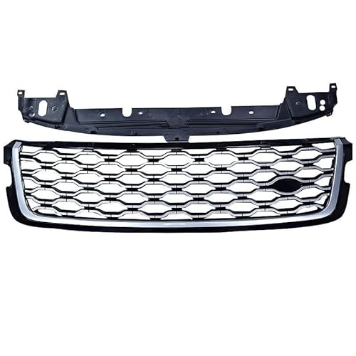 Kühler Upgrade-Kühlergrill-Zubehör Für Land Für Rover Für Range Für Rover Für Velar L560 2017-2024 Frontgrill-Renngrills Kühlergrill(Black Silver) von MINIKS