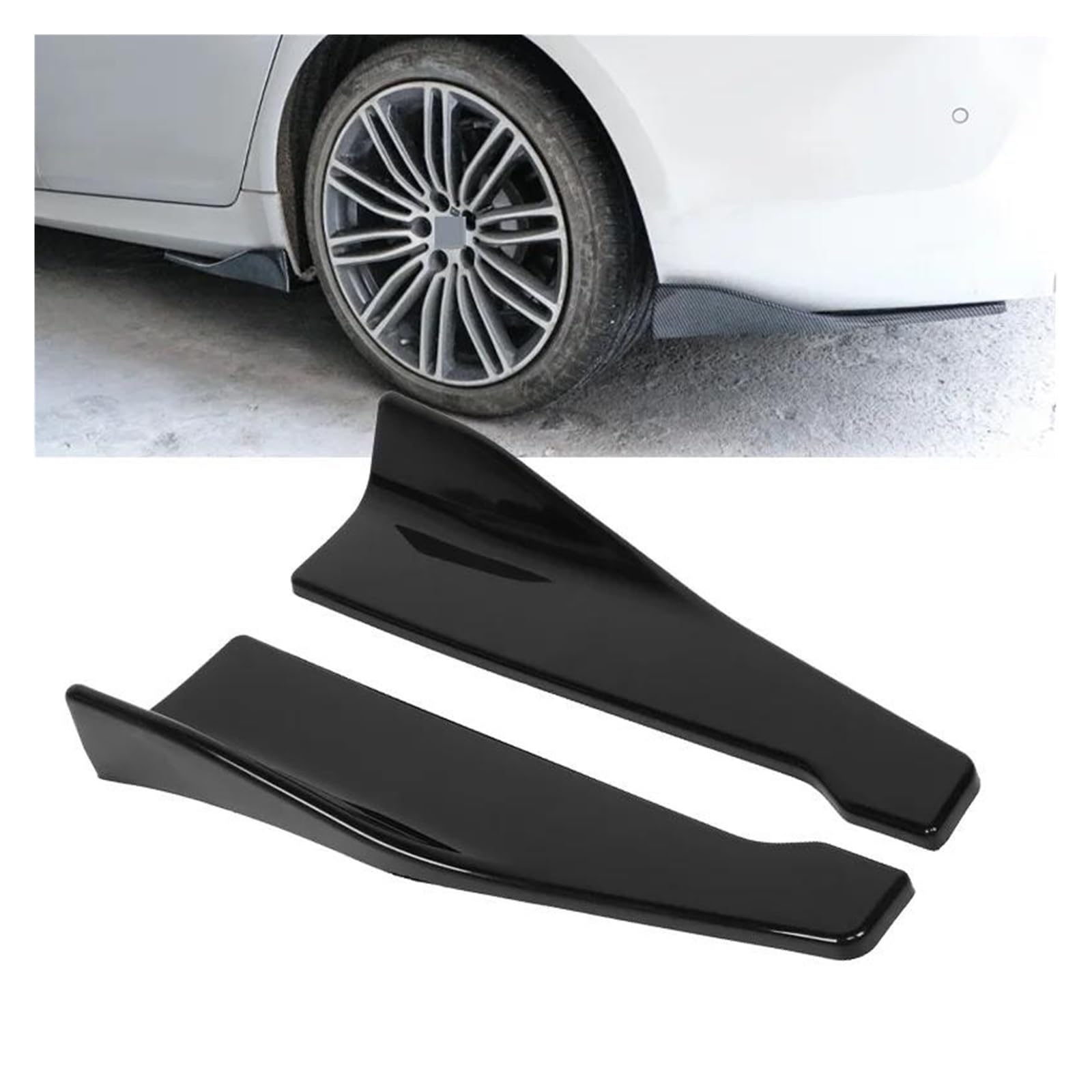 Seitenschweller 2PCS Universal Auto Hinten Bumper Spoiler Lip Flügel Trim Schutz Anti-Crash Diffusor Seite Rock Wrap Winkel Splitter Carbon Seitenschürze(Side Skirt CB) von MINIKS