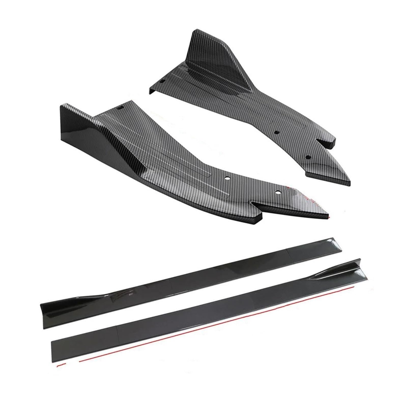 Seitenschweller 8 STÜCKE 480mm Auto Seitenschweller Verlängerungen Lippe 2M Hecksplitter Carbon Fiber Spoiler Stoßstange Für Lexus Is200 Is350 Is250 Is400 Seitenschürze(Carbin Fiber) von MINIKS