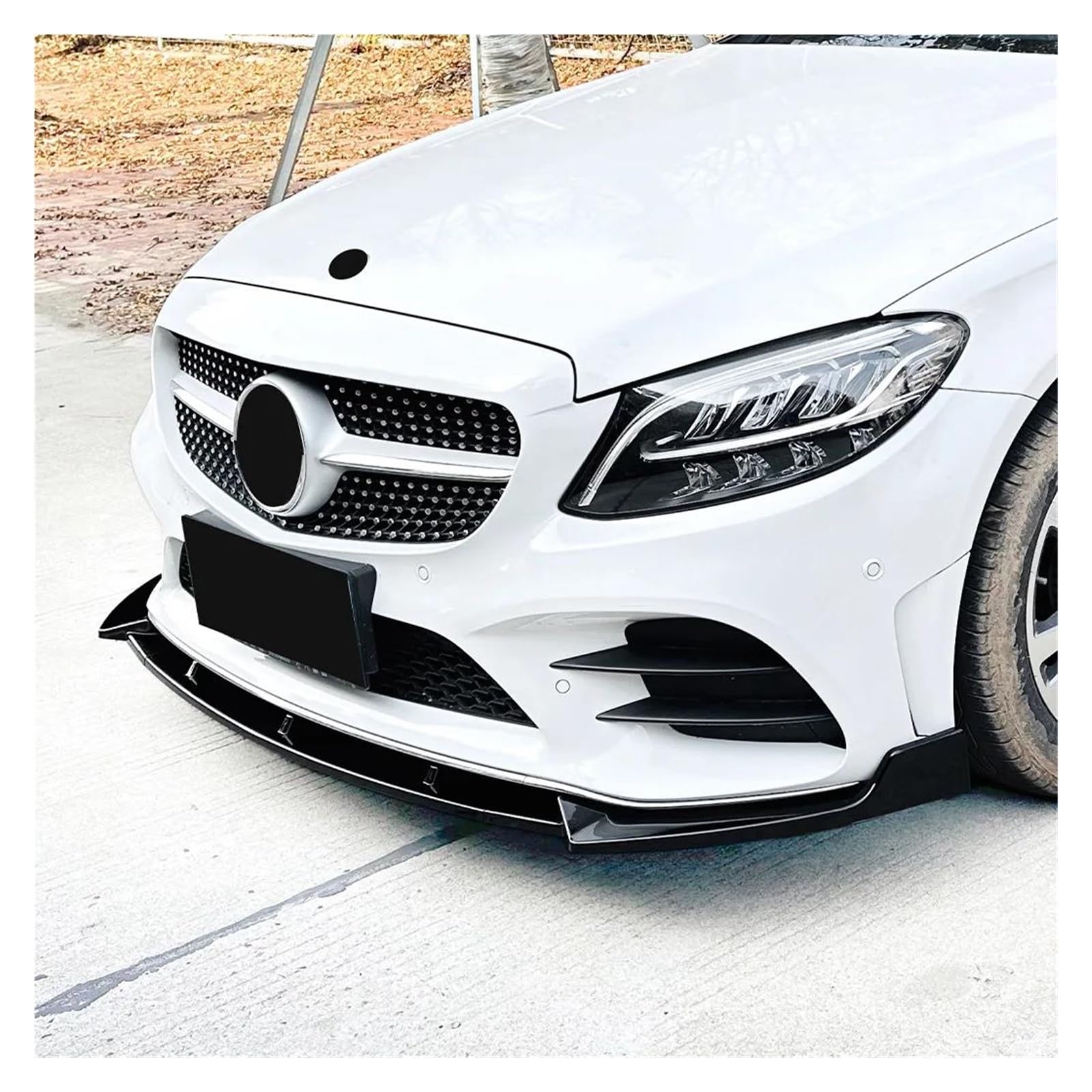 Splitter Auto Frontspoiler Lip Spoiler Splitter Für Benz C180 C200 C300 2019 2020 2021 Für AMG Für LCI Tuning W205 C205 S205 C43 Frontlippe(Gloss Black) von MINIKS