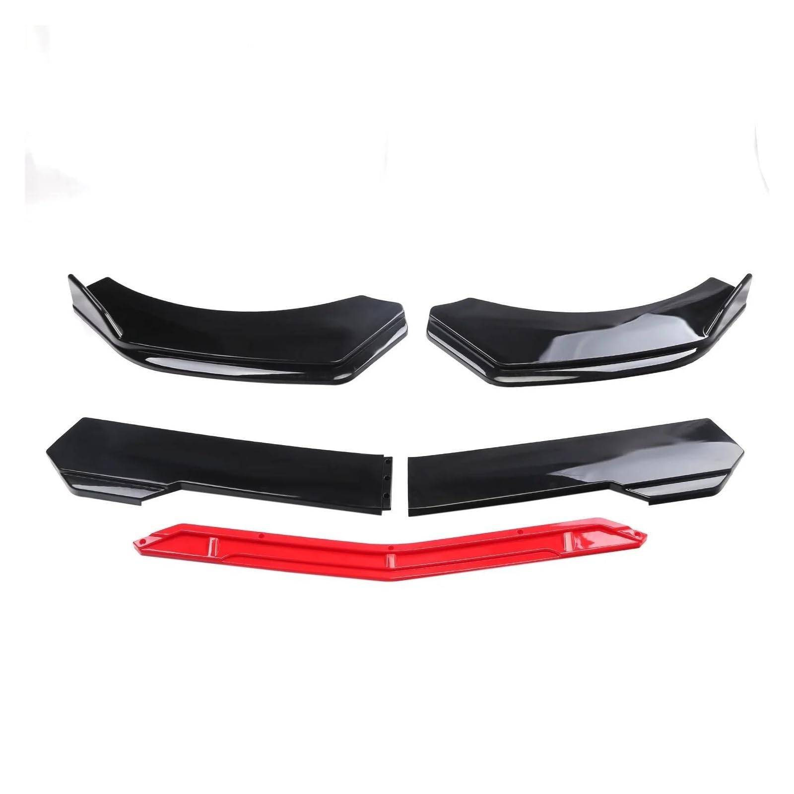 Splitter Auto Frontstoßstange Kinnlippe Spoiler Body Kits Splitter Rock Diffusor Schutzabdeckungen Für FIAT 500 595 Für Abarth Frontlippe(Black Red) von MINIKS